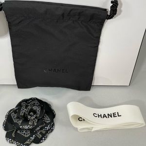 Chanel jewelry pouch , gift bag ribbon and camellia sticker